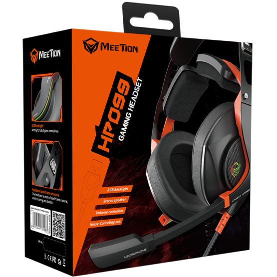 Гарнітура MEETION MT-HP099-A Black/Orange Зовнішній вигляд Гарнітура MEETION MT-HP099-A Black/Orange
