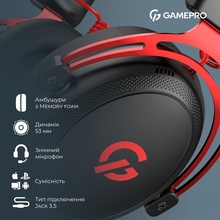 Гарнітура GAMEPRO Asgard Skald Origin Black/Red (HS850BR)