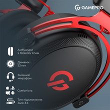 Гарнітура GamePro Asgard Skald Origin Black-Red (HS850BR)