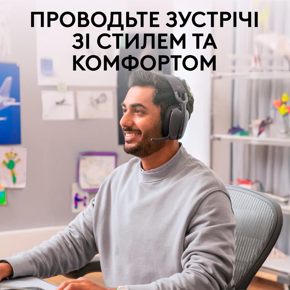 Зображення Гарнітура LOGITECH ZONE VIBE Wireless UC Wireless GRAPHITE (981-001199)