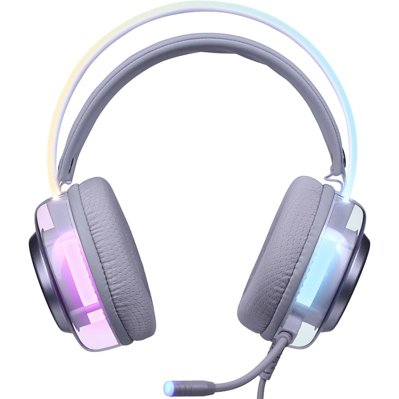 Гарнітура DEFENDER Glitch White (62490) Додатково Можливість відключення підсвічування; Амбушюри з піни з ефектом пам'яті