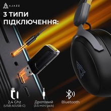Гарнитура AJAZZ AHM08 MAX 3-Mode Black (AHM08-MAX-BGY)