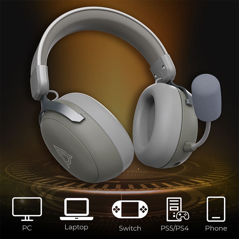 Внешний вид Гарнитура AJAZZ AHM08 MAX 3-Mode Grey (AHM08-MAX-GW)