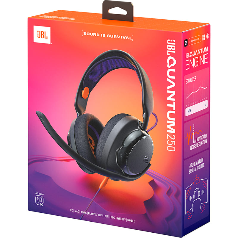 Фото Гарнітура JBL QUANTUM 250 Black (JBLQTUM250BLK)