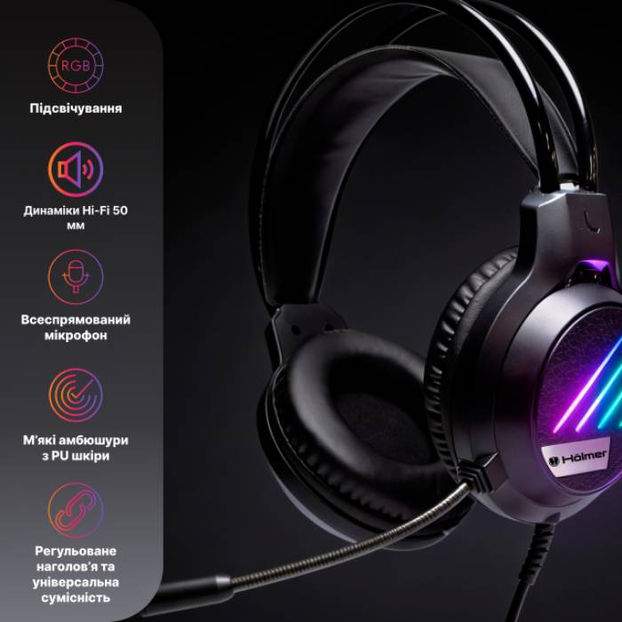 Фото 20 Гарнітура HOLMER H-01GS Black