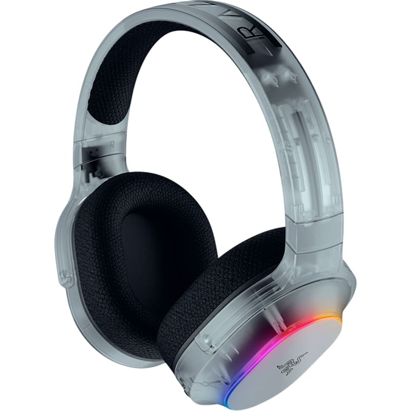 Гарнитура RAZER Barracuda X CHROMA Phantom White (RZ04-05220400-R3M1) Дополнительно 6-зонная подсветка чашек наушников; До 70 часов работы без подсветки; До 35 часов работы с подсветкой; Объемный звук 7.1