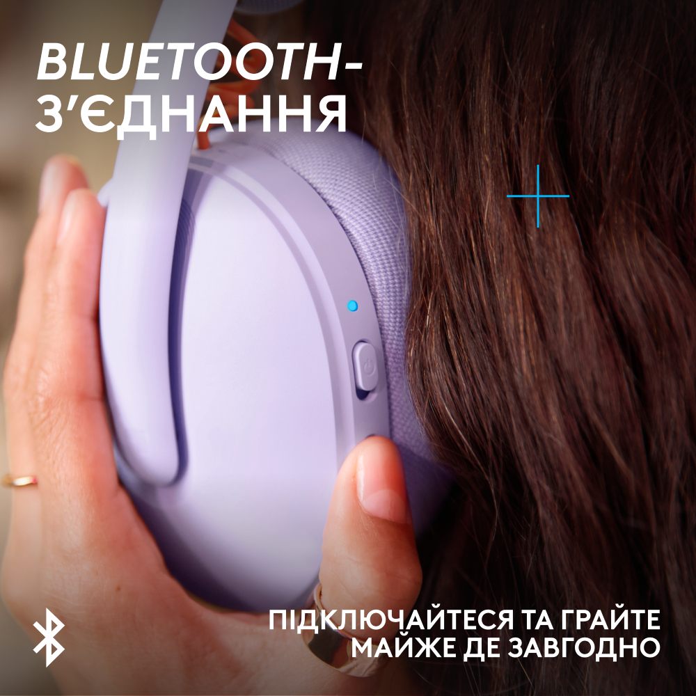 Гарнитура LOGITECH G325 LIGHTSPEED Wireless Gaming Headset Lilac (981-001538) Крепление дуга (над головой)