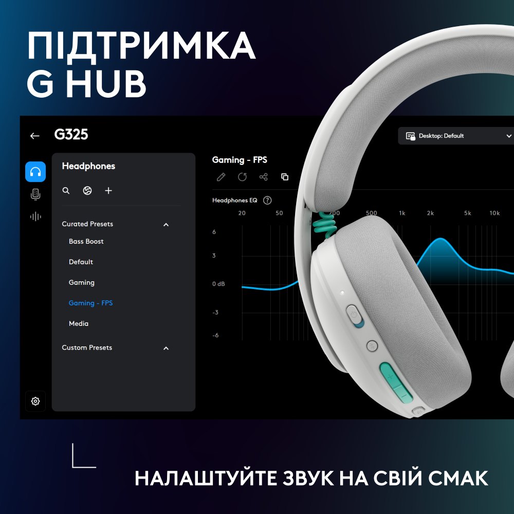 В Україні Гарнітура LOGITECH G325 LIGHTSPEED Wireless Gaming Headset White (981-001531)