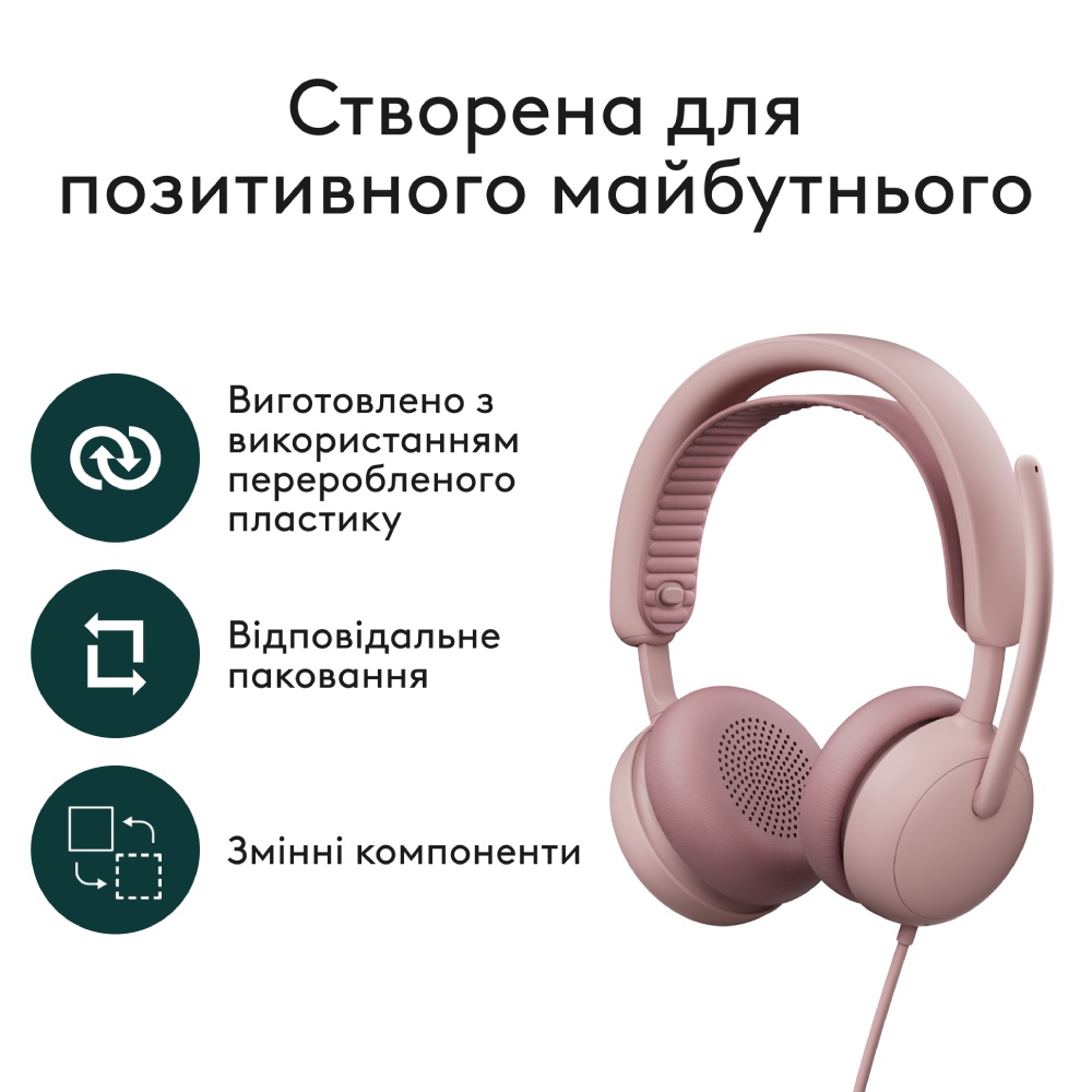 Гарнітура LOGITECH ZONE Wired 2 Rose (981-001620) Клас класична