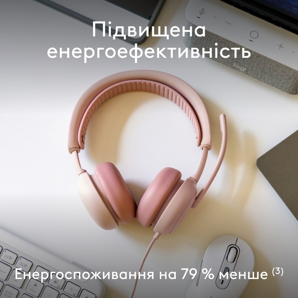 Гарнітура LOGITECH ZONE Wired 2 Rose (981-001620) Конструкція повнорозмірні (повний обхват вуха)