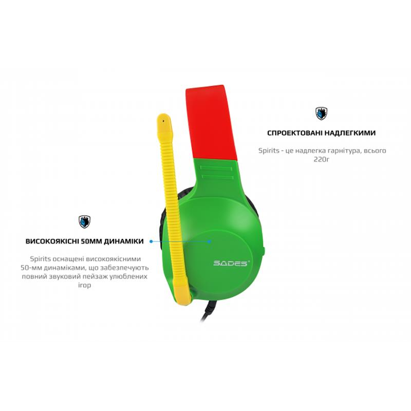 Зображення Гарнітура SADES SA-721 Spirits Rasta (sa721rsj)