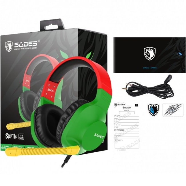 Гарнітура SADES SA-721 Spirits Rasta (sa721rsj) Конструкція накладні (накладаються на вухо)