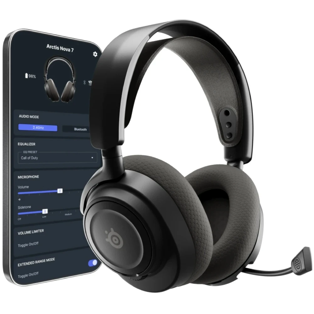 Зовнішній вигляд Гарнітура STEELSERIES Arctis Nova 7X Gen 2 Wireless Black (61758)