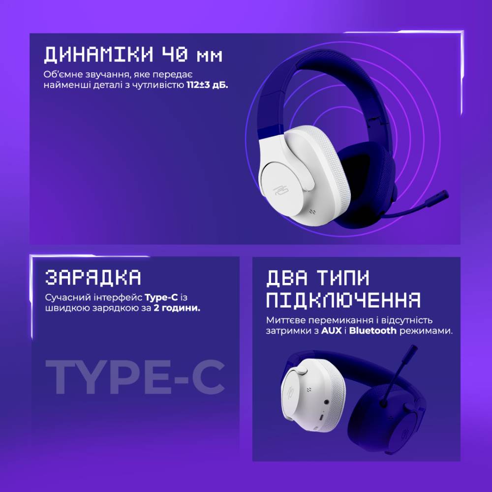 Гарнітура PROOVE GAMING Bliss APP Black (GHBLPP010001) Кріплення дуга (над головою)