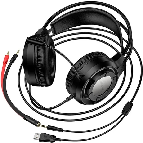Гарнітура BOROFONE BO112 Wave gaming Black (6941991124648) Особливості підсвітка