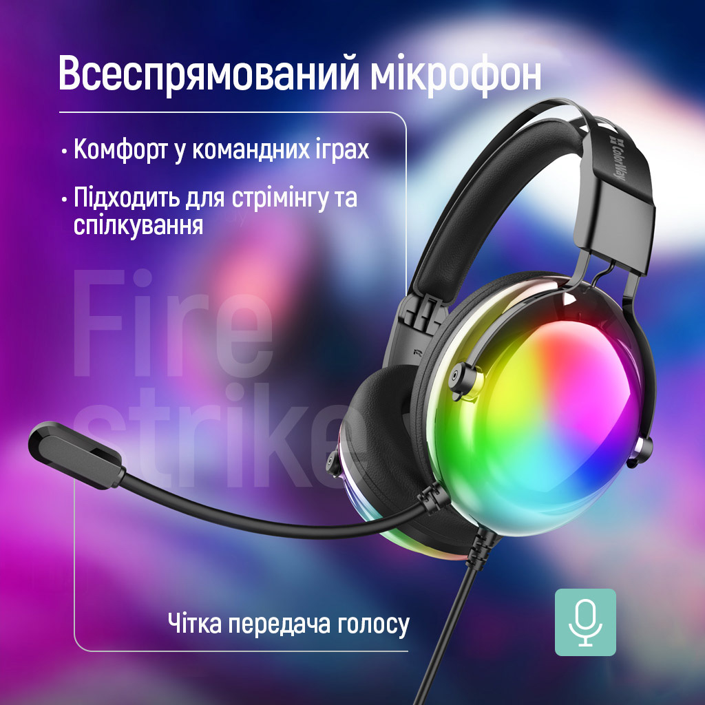 Изображение Гарнитура COLORWAY Firestrike RGB Black (CW-HPG04BK)