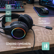 Гарнитура COLORWAY GlowCore RGB Black (CW-HPG02BK)