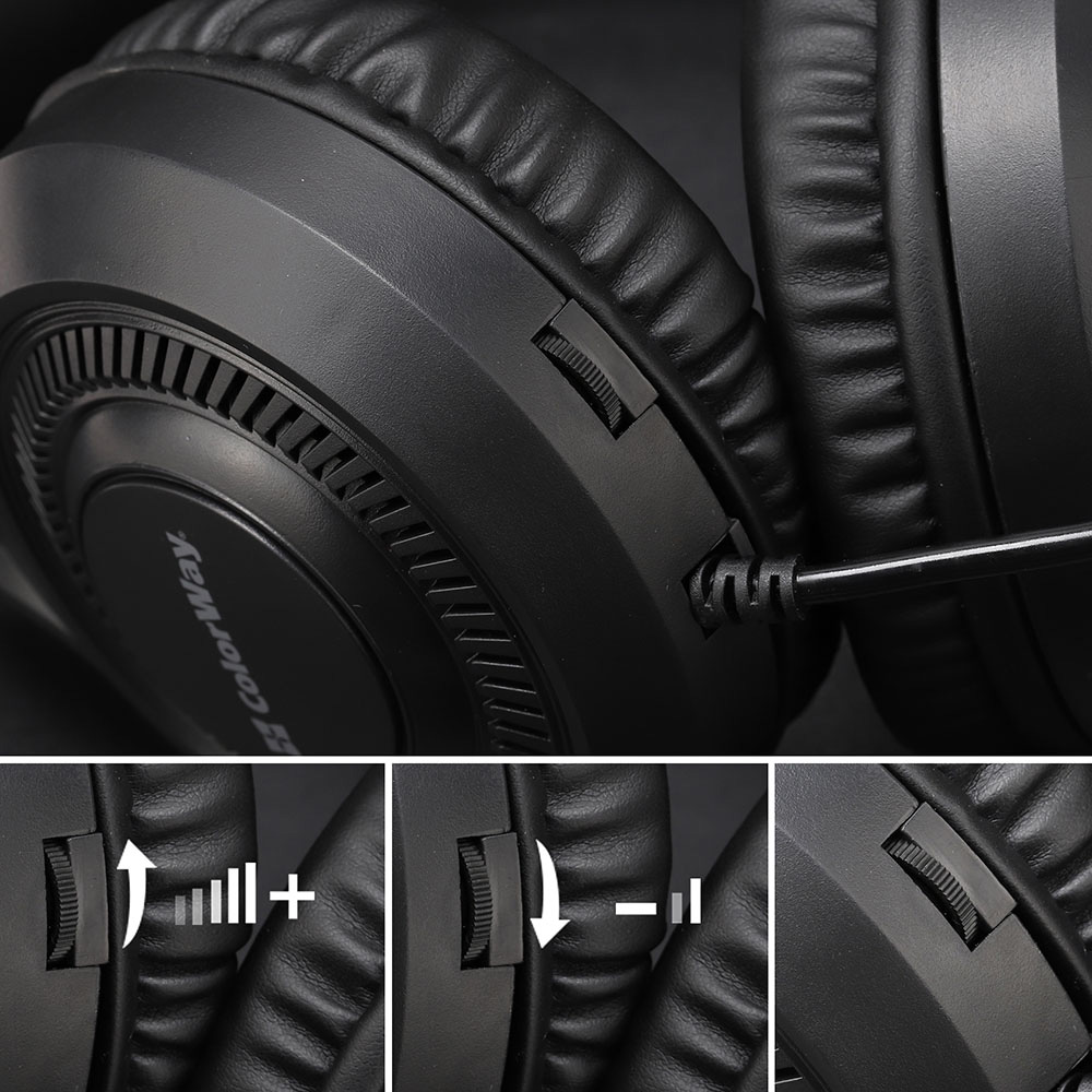 Гарнитура COLORWAY GlowCore RGB Black (CW-HPG02BK) Крепление дуга (над головой)