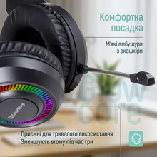 Гарнитура COLORWAY GlowCore RGB Black (CW-HPG02BK)