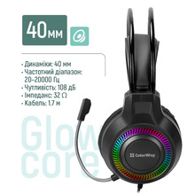 Гарнитура COLORWAY GlowCore RGB Black (CW-HPG02BK)