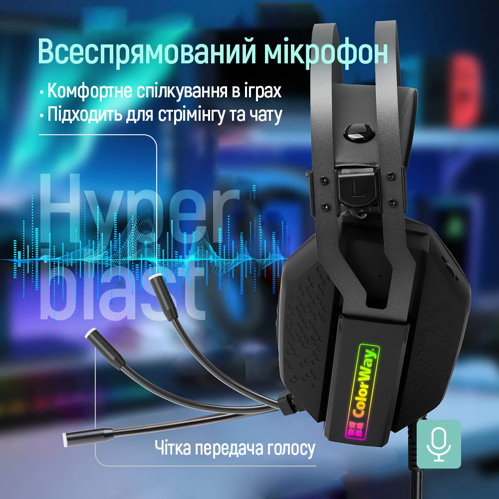 Фото Гарнитура COLORWAY Hyperblast RGB Black (CW-HPG05BK)