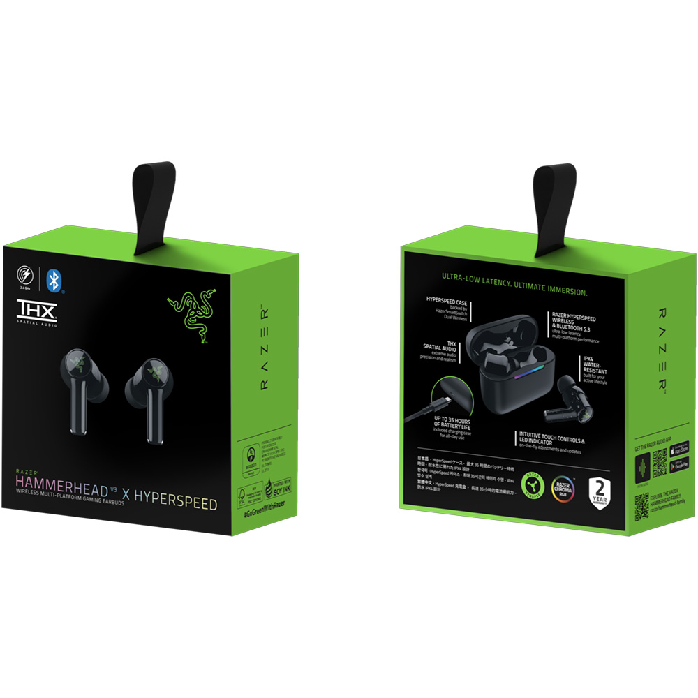 Гарнитура RAZER Hammerhead V3 X HyperSpeed Black (RZ12-05620100