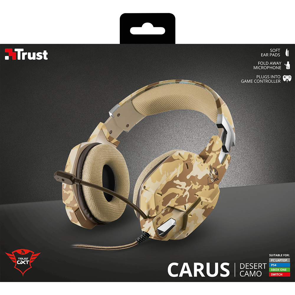 Гарнітура TRUST GXT 322D Carus gaming headset (22125) Кріплення дуга (над головою)