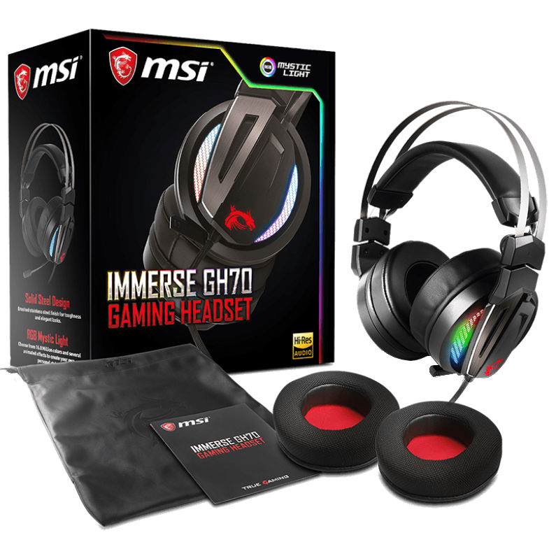 Гарнітура MSI IMMERSE GH70 GAMING HEADSET Конструкція накладні (накладаються на вухо)