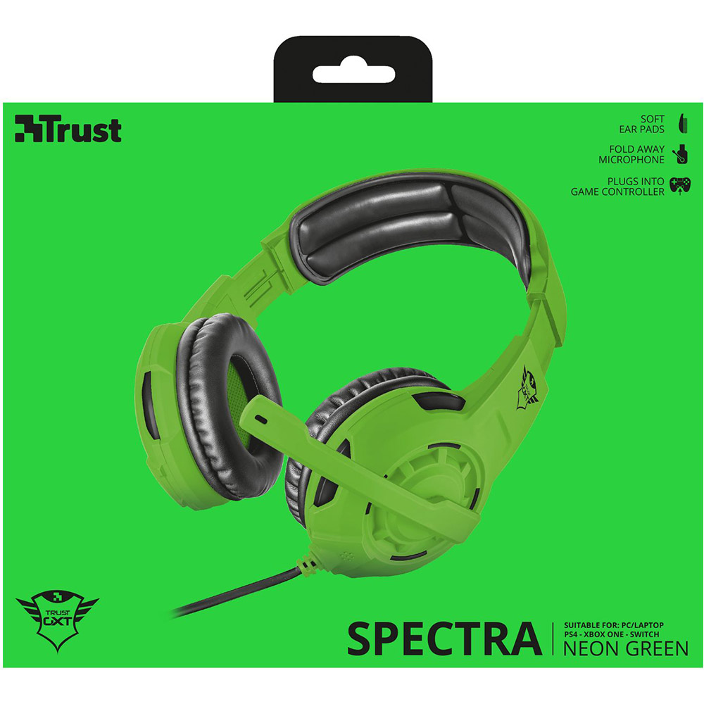 Гарнітура TRUST GXT 310-SG Spectra Gaming Headset green (22392) Кріплення дуга (над головою)