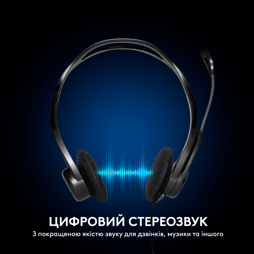 Гарнітура LOGITECH Headset PC 960 Stereo Headset USB, OEM Конструкція накладні (накладаються на вухо)