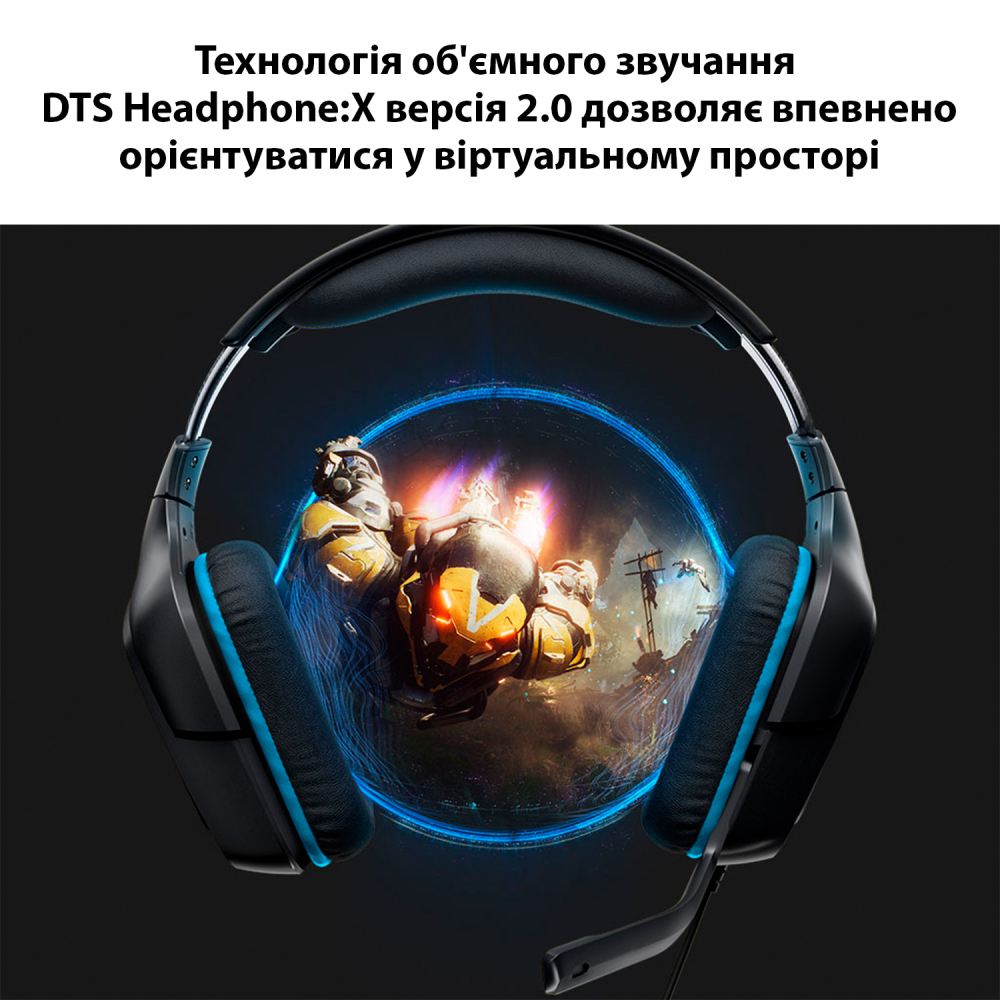 Гарнитура LOGITECH G432 7.1 Surround Sound Wired Gaming Headset (981-000770) Конструкція повнорозмірні (повний обхват вуха)