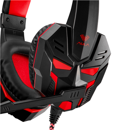 Гарнітура AULA Prime Basic Gaming Headset red (6948391232652) Кріплення дуга (над головою)