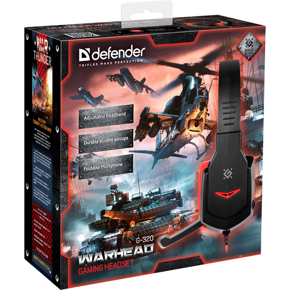 Гарнитура DEFENDER Warhead G-320 Black/Red (64033) Особенности регулятор громкости