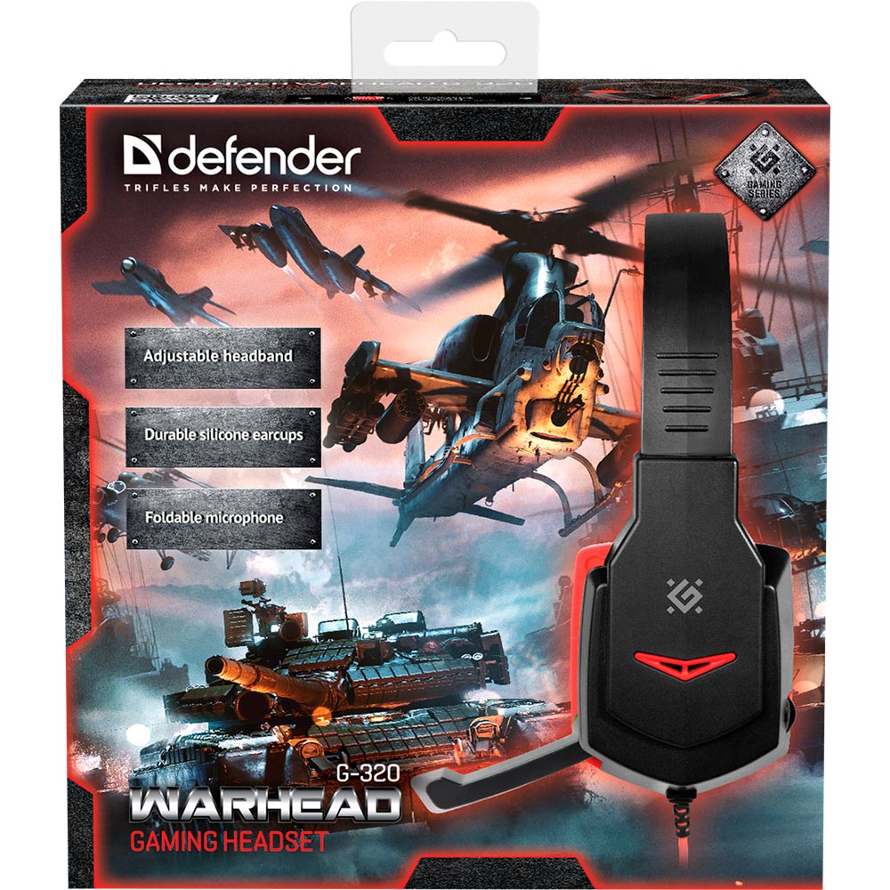 Внешний вид Гарнитура DEFENDER Warhead G-320 Black/Red (64033)