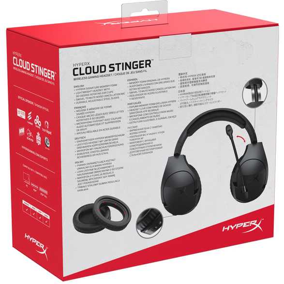 Гарнітура HYPERX Cloud Stinger Wireless (HX-HSCSW2-BK/WW) Кріплення дуга (над головою)