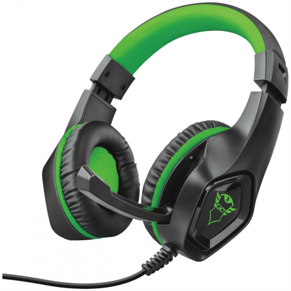 Гарнітура TRUST GXT 404G Rana Gaming Headset GREEN (23346) Кріплення дуга (над головою)