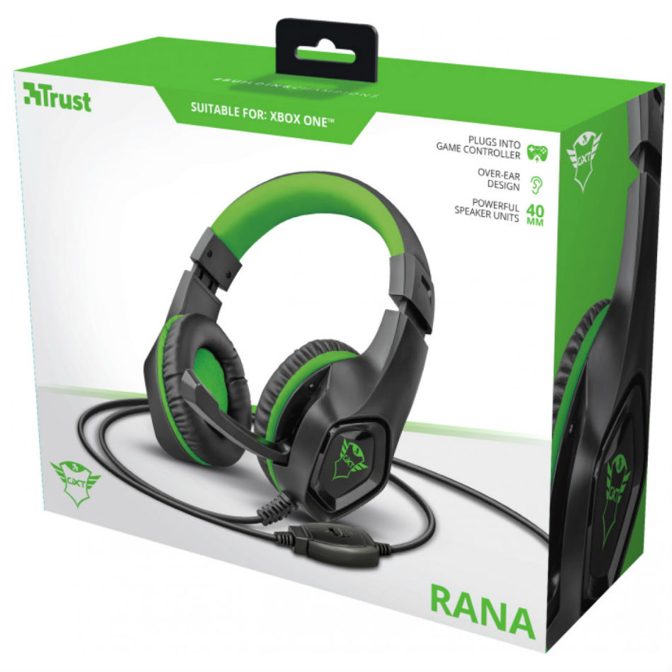 Зовнішній вигляд Гарнітура TRUST GXT 404G Rana Gaming Headset GREEN (23346)