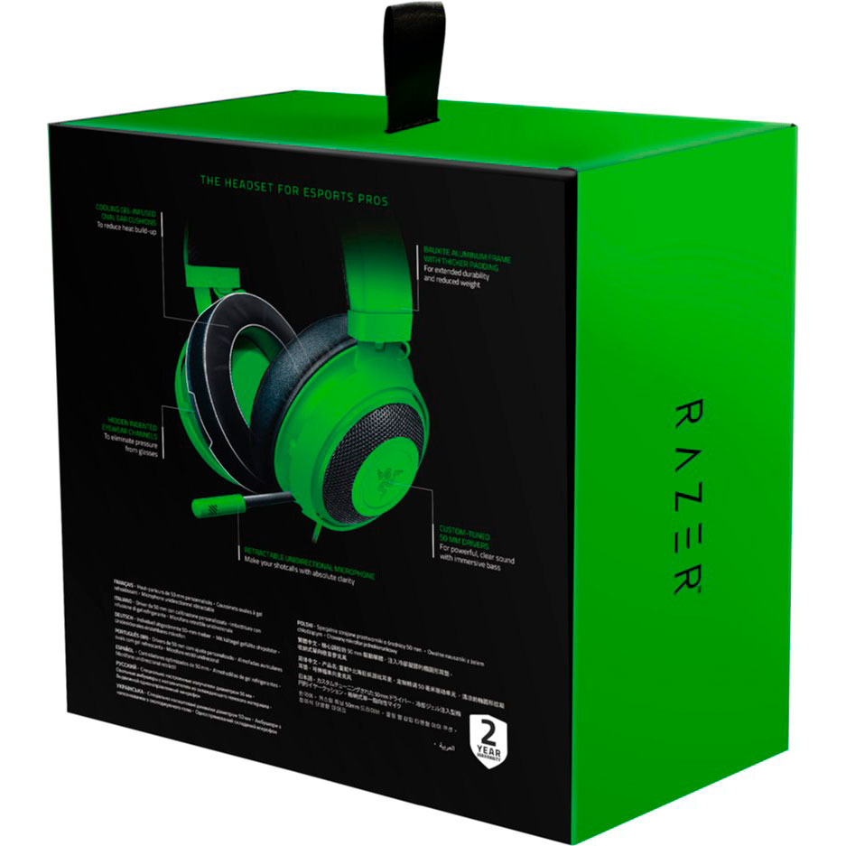 Гарнітура RAZER Kraken Multi Platform Green (RZ04-02830200-R3M1) Кріплення дуга (над головою)