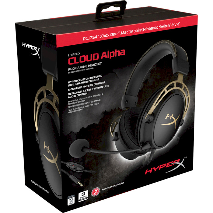 Фото Гарнітура HYPERX Cloud Alpha GOLD (HX-HSCA-GD/NAP)