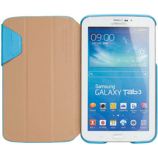 Внешний вид Чехол JISONCASE Premium Leatherette Smart Case for Samsung Galaxy Tab 3 7" Blue (JS-S21-03H40)