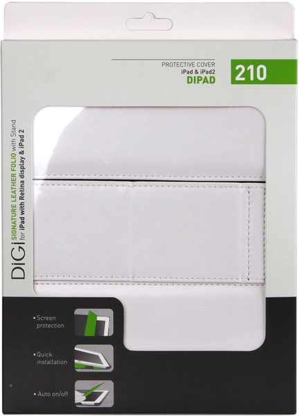 DIGI iPad - SIGNATURE Leather FOLIO (White)