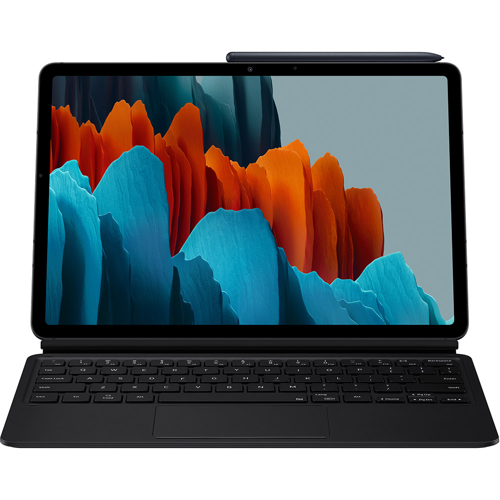 Чехол SAMSUNG TAB S7 Book Cover Keyboard Black (EF-DT870BBRGRU) Особенности трансформируется в подставку