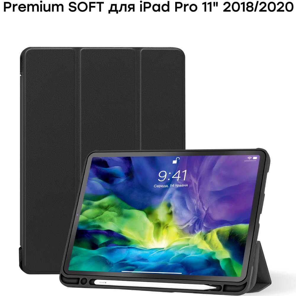 Чехол AIRON Premium + Защитная пленка для Apple iPad Pro 11" 2018/2020 Black (4822352781034) Материал искусственная кожа