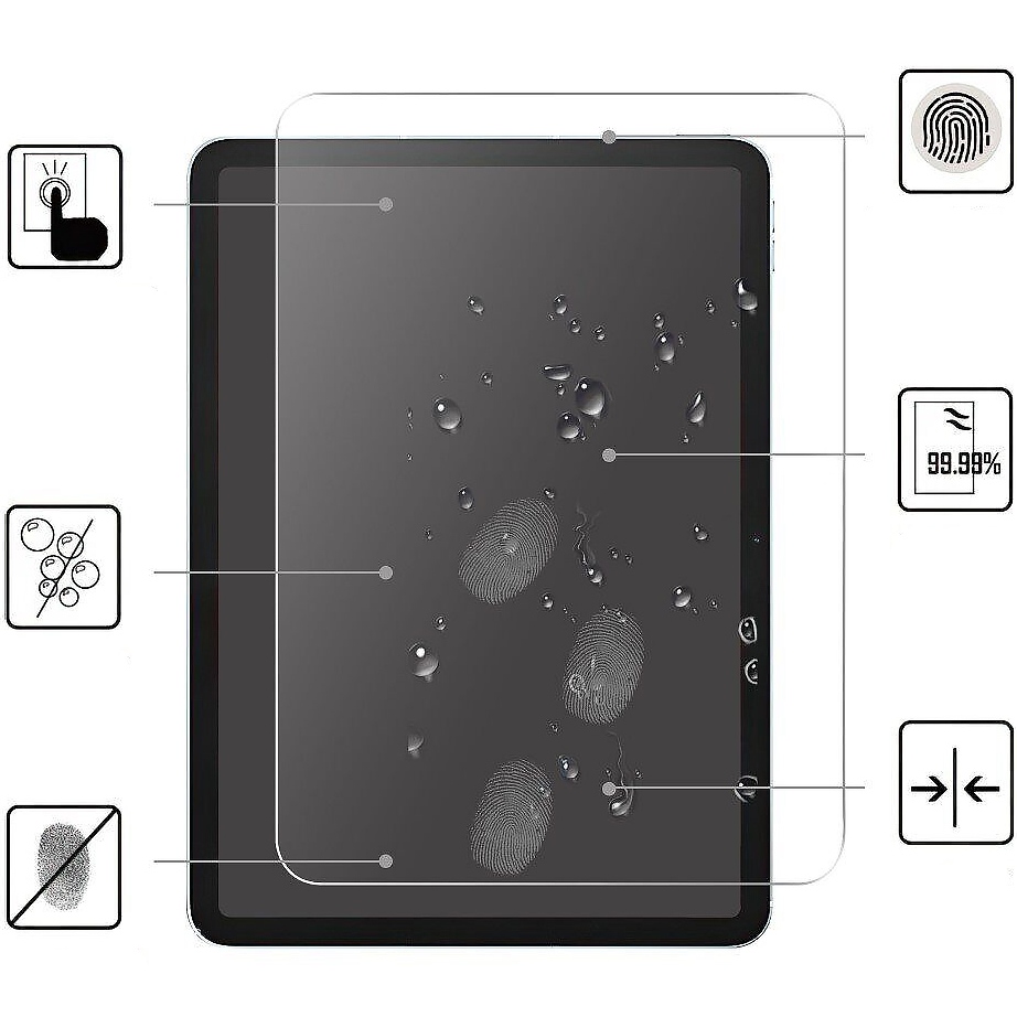 Защитное стекло BECOVER для Apple iPad 10.9" 2022 (708138) Совместимость по модели Apple iPad 10.9" (10 Gen)