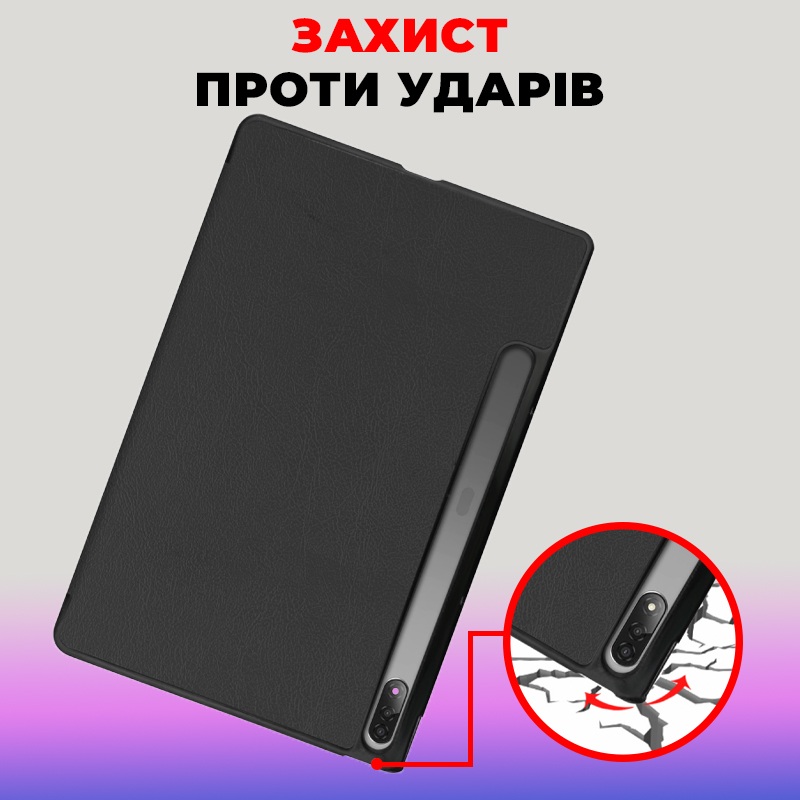 Чохол AIRON Premium для Lenovo Tab P12 Pro black із захисною плівкою та серветкою (4822352781108) Матеріал штучна шкіра