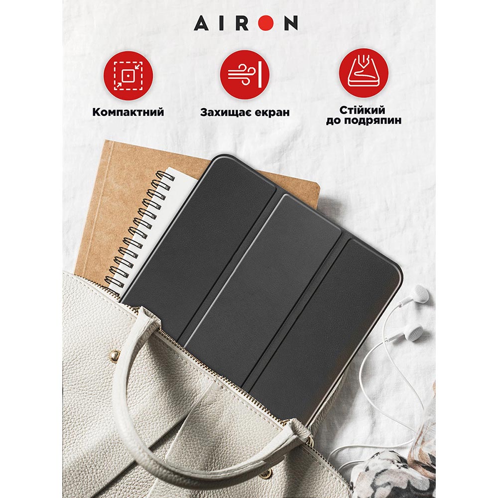 Замовити Чохол AIRON для iPad 10.9 10th 2022 Black + захисна плівка (4822352781085)