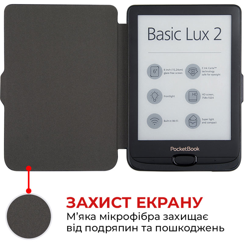 Чехол AIRON Premium для PocketBook Touch Lux 5 608/628/633 black Совместимость по модели PocketBook 628 Touch Lux