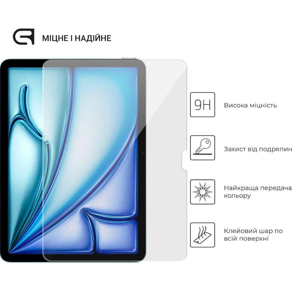 Защитное стекло ARMORSTANDART Glass CR для Apple iPad Air 11 2024 Clear (ARM76338) Совместимость по бренду Apple