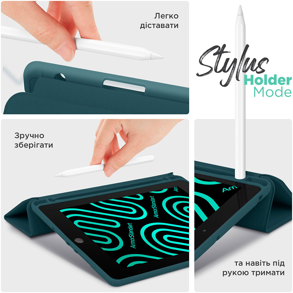 Зовнішній вигляд Чохол ARMORSTANDART Smart Fold Pen для Apple iPad 10.9 2024 / 2022 Pine Green (ARM74943)