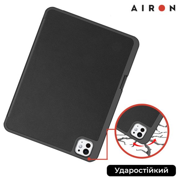 Чохол AIRON Premium SOFT для iPad Pro 11 2024 із плівкою та серветкою Black (4822352781128) Матеріал мікрофібра